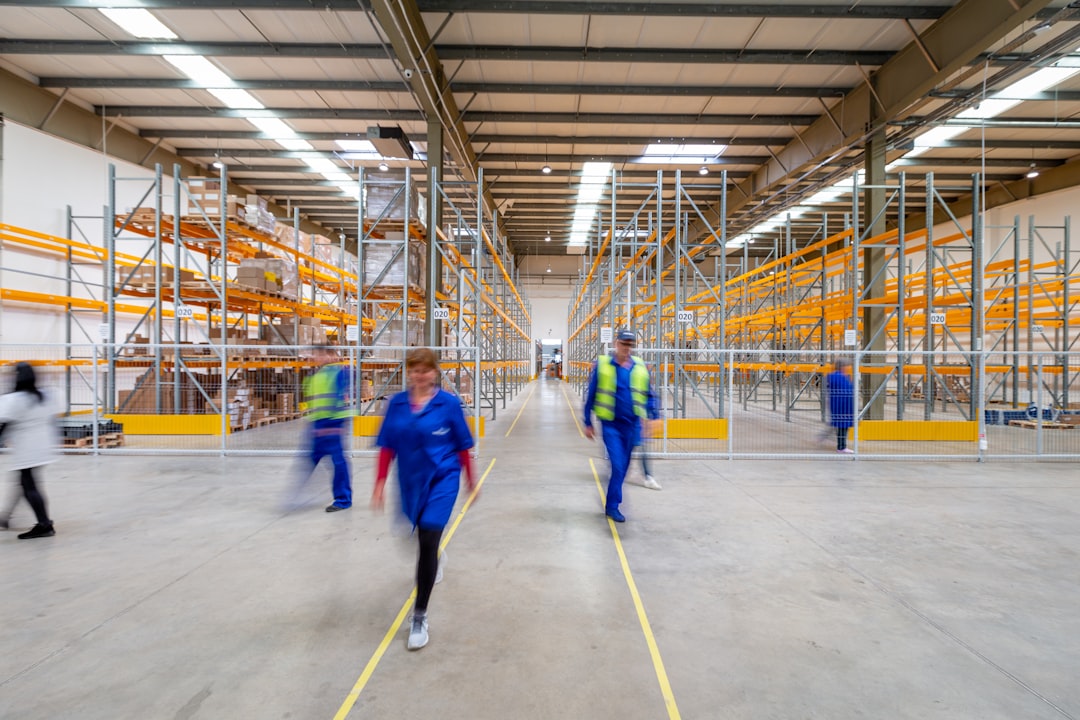 Warehouse aisles of palletized goods, showing operations at scale.